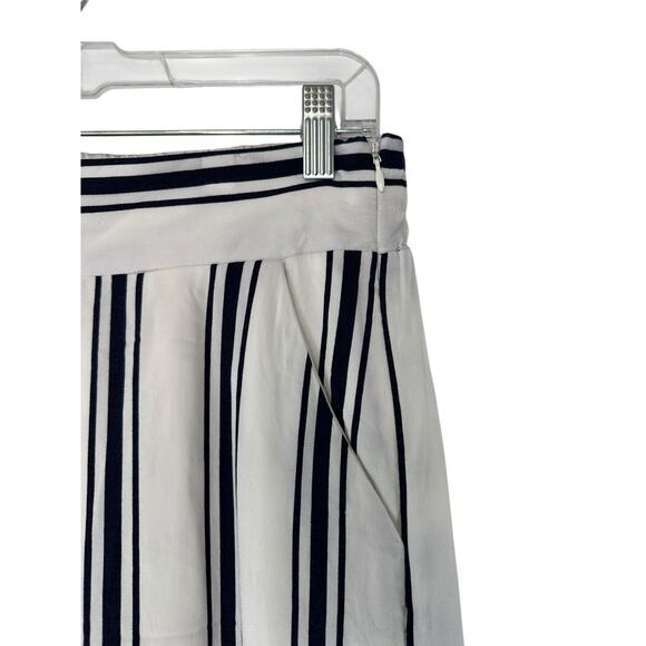 1.State Pants Blue White Stretch Nautical Beachy Cropped Relaxed Pants Medium - Picture 6 of 11